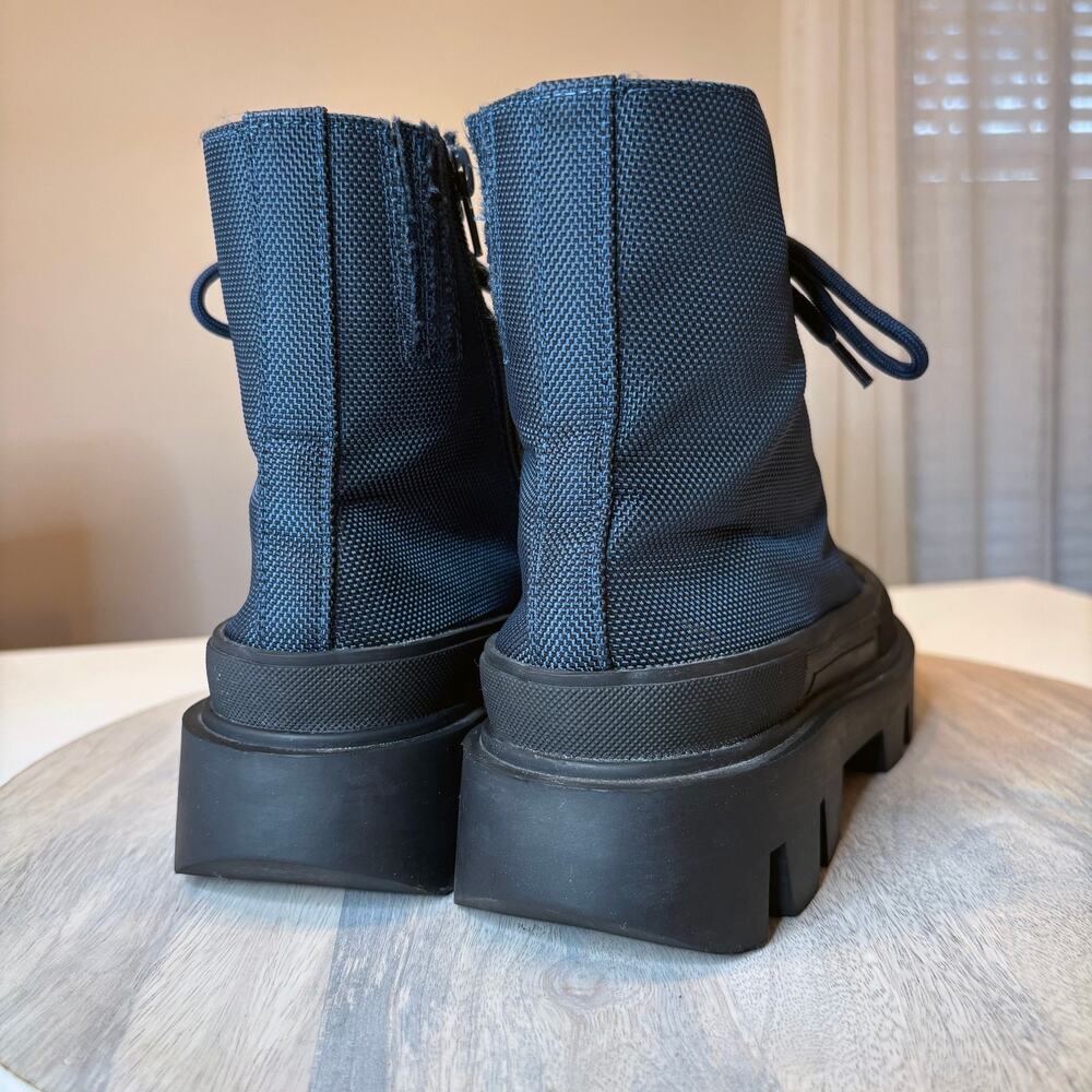 Jeffrey Campbell Lug Sole Combat Boots Black Blue Platform Women's Size 7.5 Zip - Picture 7 of 11